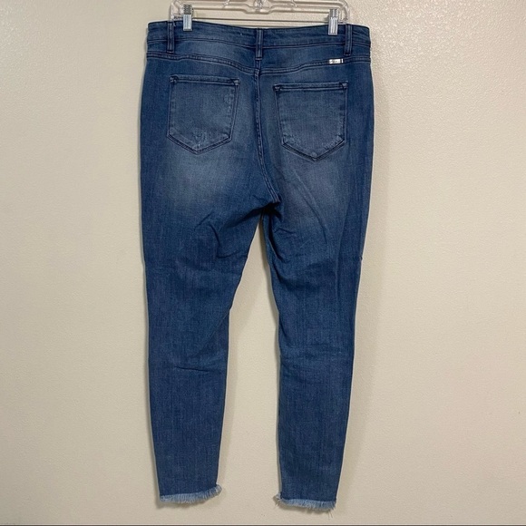 Kancan Jean Women’s Size 15/31 Medium Wash At Last Distressed Button Fly Jeans - Picture 8 of 13